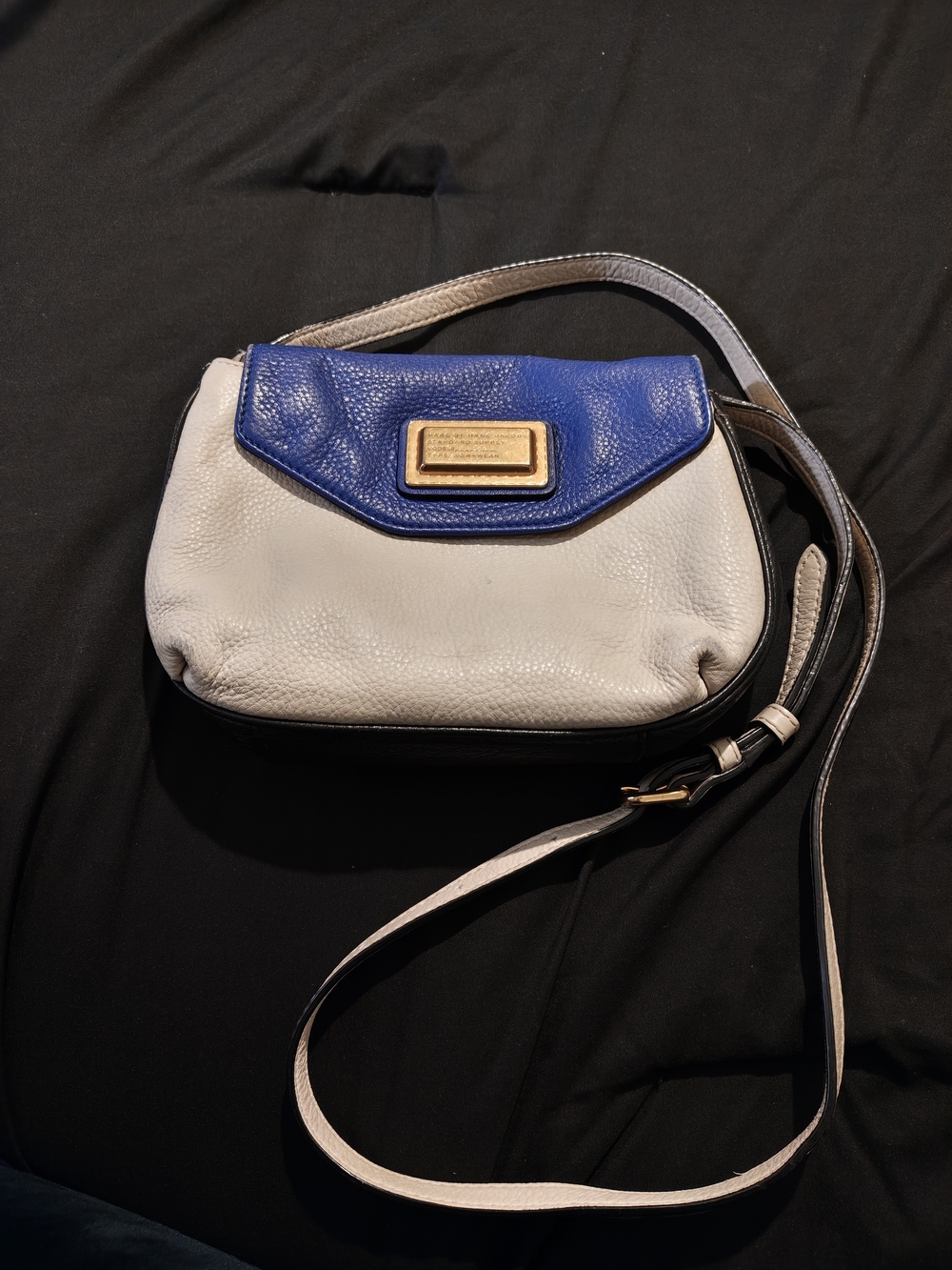 Marc By Marc Jacobs White and Blue Leather Two-Tone Crossbody